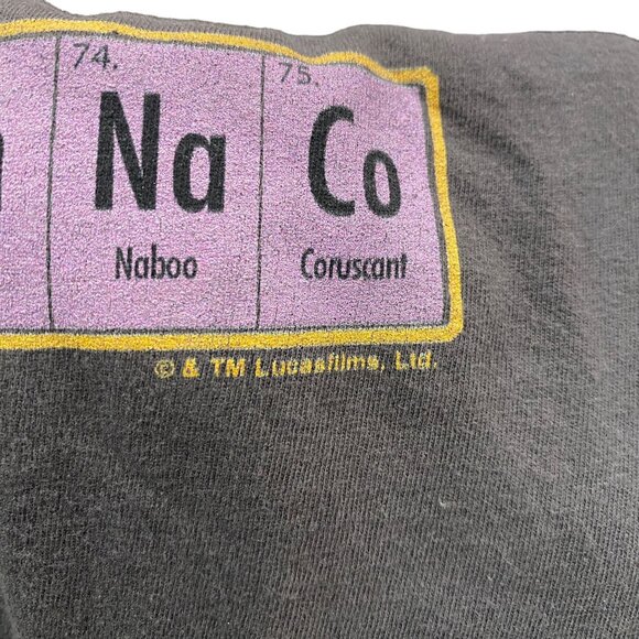 Lucas Films Star Wars Periodic Table 2X Gray Tshirt Graphic Print Lightweight - Picture 4 of 11